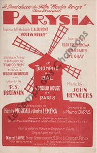 Partition de la chanson : Parysia Moulin rouge
