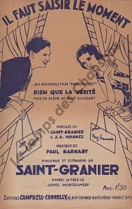 Partition de la chanson : Il faut saisir le moment Meg Lemonnier - Saint-Granier Rien que la vérité