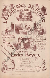 Partition de la chanson : Leçons de piano (Les) Les joies de la méthode le Carpentier Papier jauni - trace de pliure