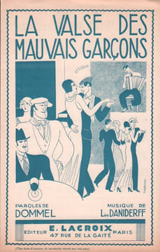 Partition de la chanson : Valse des mauvais garçons (La) La couverture dépeint des mauvais garçons, des couples de danseurs, ainsi qu'un ...