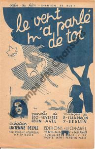 Partition de la chanson : Vent m'a parlé de toi (Le) Chanson de rue