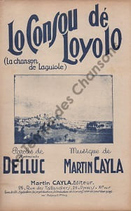Partition de la chanson : Lo consou dé Loyolo La chanson de Laguiole