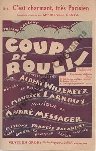 Partition de la chanson : C'est charmant, très Parisien Coup de roulis Marigny