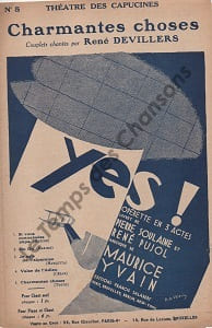 Partition de la chanson : Charmantes choses      Yes !  Théâtre des Capucines