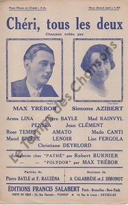 Partition de la chanson : Chéri, tous les deux        
