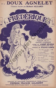 Partition de la chanson : Doux agnelet Frédérique