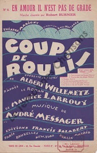 Partition de la chanson : En amour il n'est pas de grade Coup de roulis Marigny