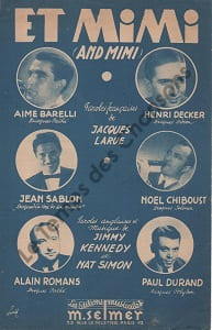Partition de la chanson : Et Mimi And Mimi