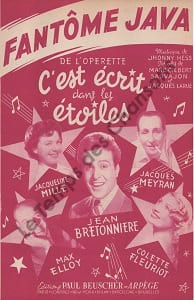 Partition de la chanson : Fantôme java C'est écrit dans les étoiles