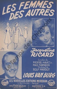 Partition de la chanson : Femmes des autre (Les)        