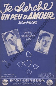 Partition de la chanson : Je cherche un peu d'amour
