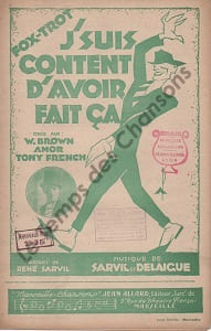 Partition de la chanson : J'suis content d'avoir fait ça Tampon