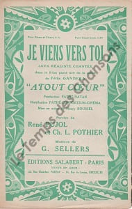 Partition de la chanson : Je viens vers toi Atout coeur