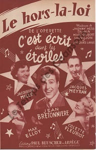 Partition de la chanson : Hors la loi (Le) C'est écrit dans les étoiles