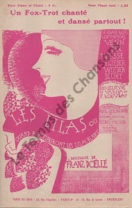 Partition de la chanson : Lilas ou quand refleuriront les lilas (Les)  Quand refleuriront les lilas blancs      Concert Mayol
