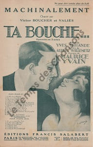 Partition de la chanson : Machinalement Ta bouche