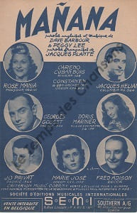 Partition de la chanson : Manana        