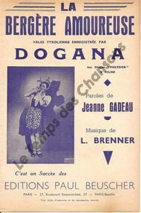 Partition de la chanson : Bergère amoureuse (La)
