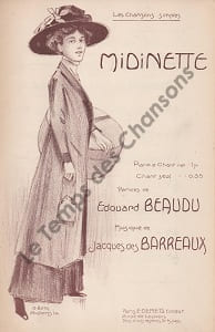 Partition de la chanson : Midinette . - des Barreaux Jacques - Beaudu Edouard