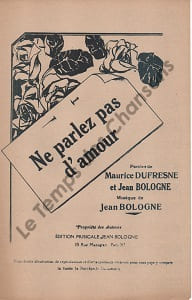 Partition de la chanson : Ne parlez pas d'amour