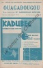 Partition de la chanson : Ouagadougou      Kadubec  Théâtre des Nouveautés. Ristori Gabrielle - Yvain Maurice - Barde André