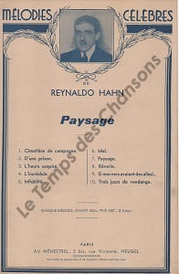 Partition de la chanson : Paysage Poésie