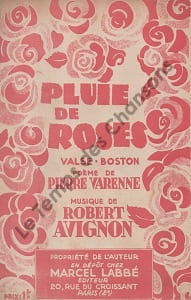 Partition de la chanson : Pluie de roses       Poème 