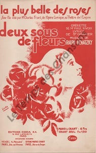 Partition de la chanson : Plus belle des roses (La) Deux sous de fleurs Empire (L')
