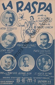 Partition de la chanson : Raspa (La) Théorie de danse au dos avec Charles Norville et Geneviève Commette C'est la raspa      