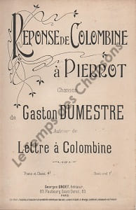 Partition de la chanson : Réponse de Colombine à Pierrot Poésie