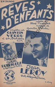 Partition de la chanson : Rêves d'enfants