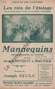 Partition de la chanson : Rois de l'étalage (Les)      Mannequins  Théâtre des Capucines