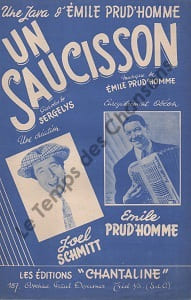 Partition de la chanson : Saucisson (Un)