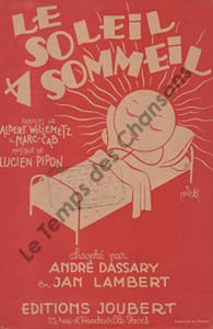 Partition de la chanson : Soleil a sommeil (Le) Tampon