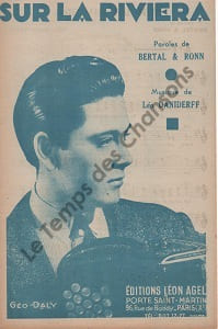 Partition de la chanson : Sur la riviera