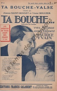 Partition de la chanson : Ta bouche      Ta bouche  