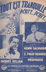 Partition de la chanson : Tout est tranquille