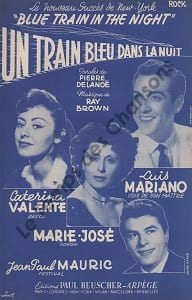 Partition de la chanson : Train bleu dans la nuit (Un)