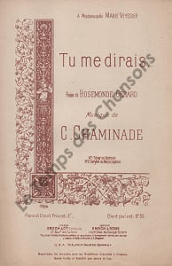 Partition de la chanson : Tu me dirais ...       Poésie 