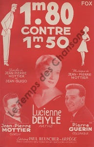 Partition de la chanson : Un mètre quatre vingt contre un mètre cinquante