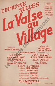Partition de la chanson : Valse au village (La) The umbrella man