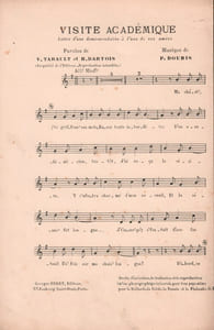Partition de la chanson : Visite académique Lettre d'une demi-mondaine à l'une de ses amies Scala,Gaîté Montparnasse,Petit Casino,Théâtre des Ambassadeurs,Bataclan