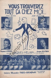 Partition de la chanson : Vous trouverez tout ça chez moi ...