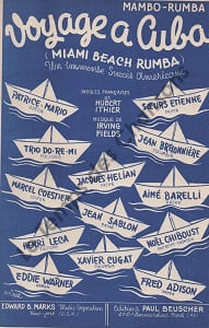 Partition de la chanson : Voyage à Cuba Miami beach rumba