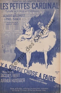 Partition de la chanson : Y a quéqu'chose à faire Petites cardinal (Les) Théâtre des Bouffes Parisiens