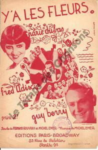 Partition de la chanson : Y'a les fleurs ...