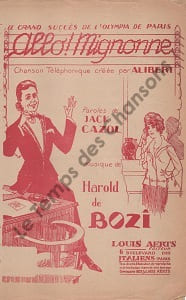 Partition de la chanson : Allo ! Mignonne        