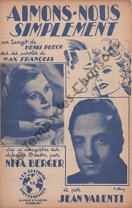 Partition de la chanson : Aimons-nous simplement . Berger Nita,Valenti Jean - Puech Henri - François Max