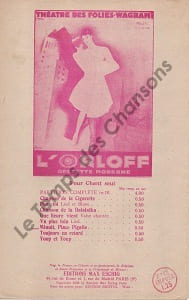 Partition de la chanson : Minuit, Place Pigalle Orloff (L') Théâtre des Folies Wagram