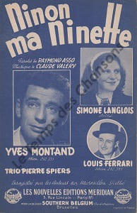 Partition de la chanson : Ninon ma Ninette        